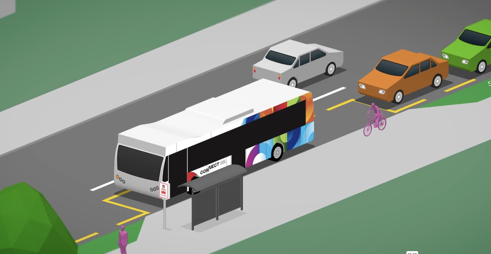 image-Palmerston North City – In Lane Bus Stop Animation Explainer video